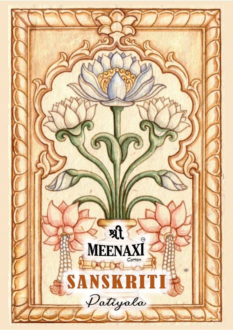 Meenaxi Sanskriti Patiyala Series 1001-1010 Pure Cotton Suit