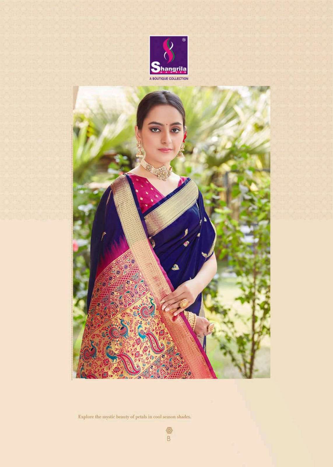 Shangrila Kaushalya Silk Designer Silk Saree With Kashmiri Weaving Pallu
