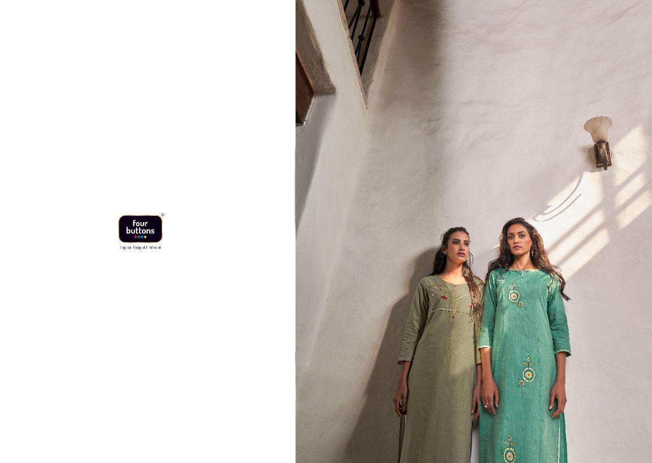 Four Buttons Silver Vol-7 Series 1471-1476 Cotton Work Kurti With Pant