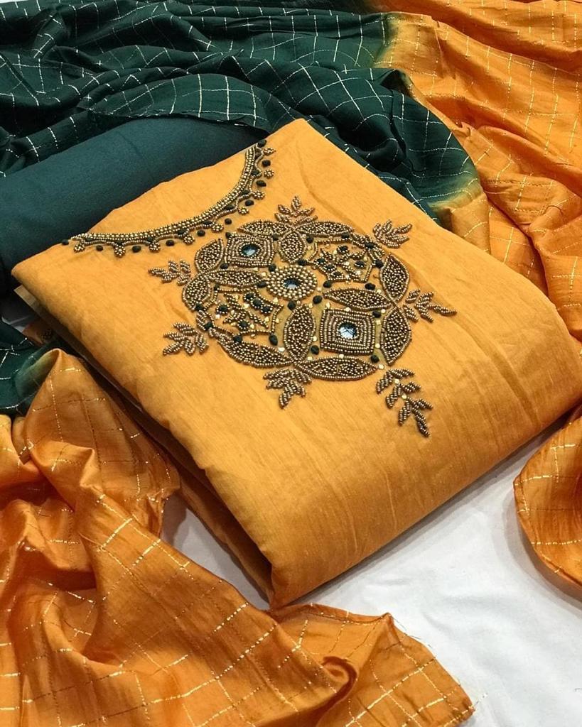Bt-07 Designer Slub Cotton Suit