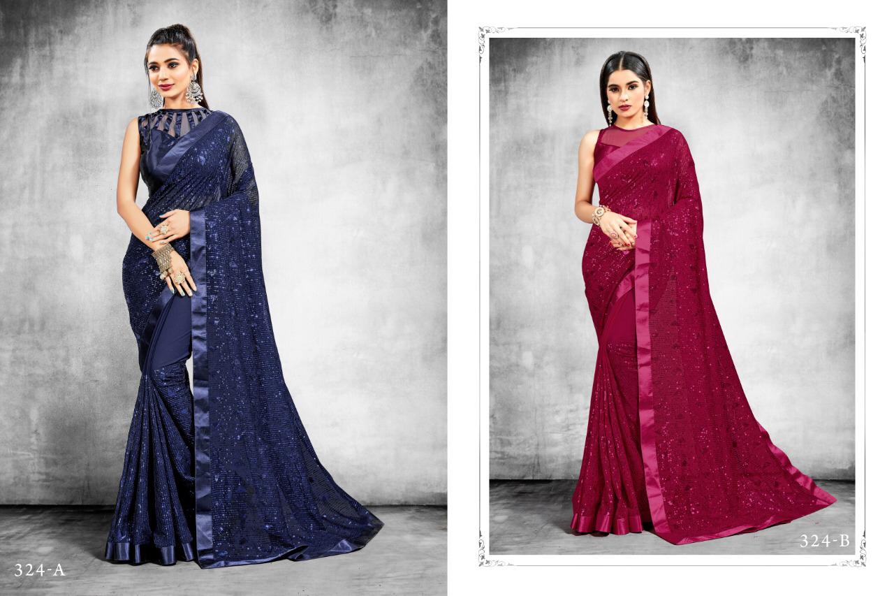 Mehek 324 A B To 330 A B Designer Bember Georgette Saree
