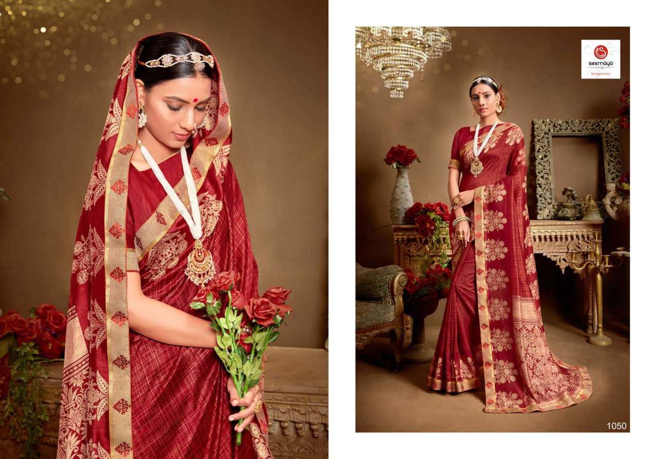Seemaya Shilpita Series 1001-1008 Dola Silk Printed Saree