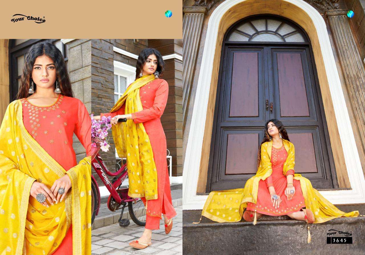 Your Choice Gazal Series 3642-3645 Jam Silk Cotton Suits