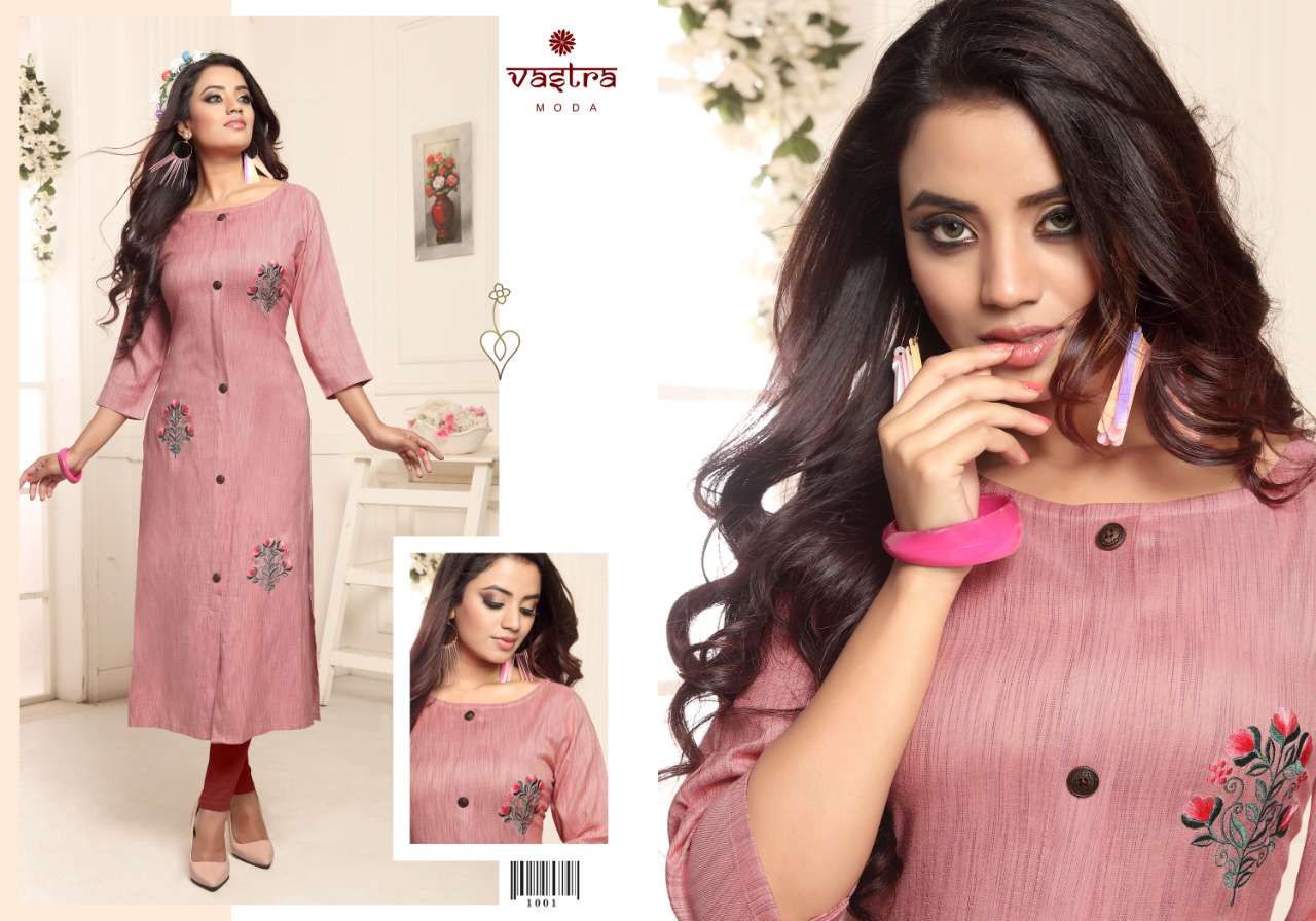 Vastra Moda Coral Vol-1 Series 1001-1008 Rayon Kurtis