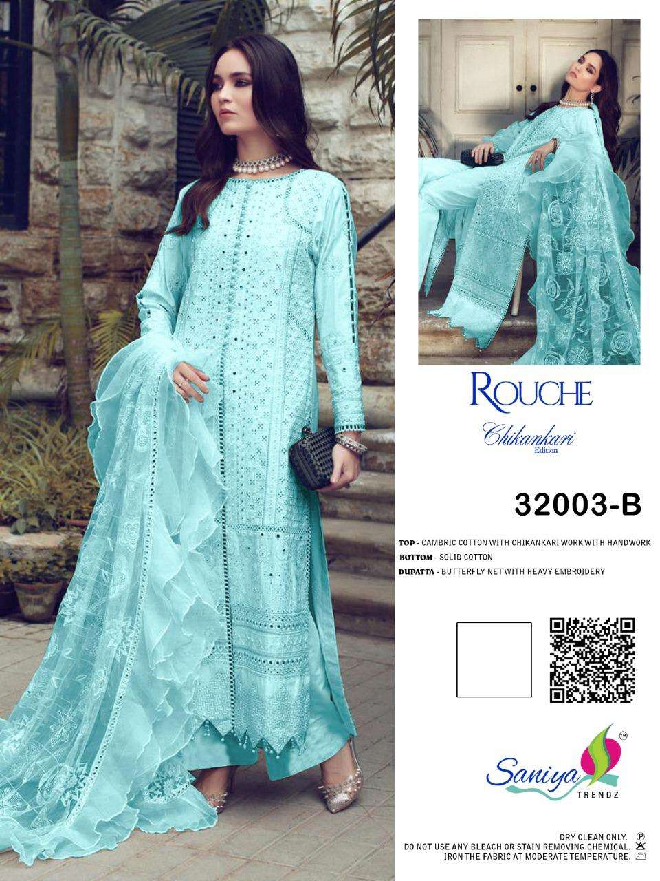 Saniya Trendz Rouch 32003 Colours Cambric Cotton Pakistani Dresses