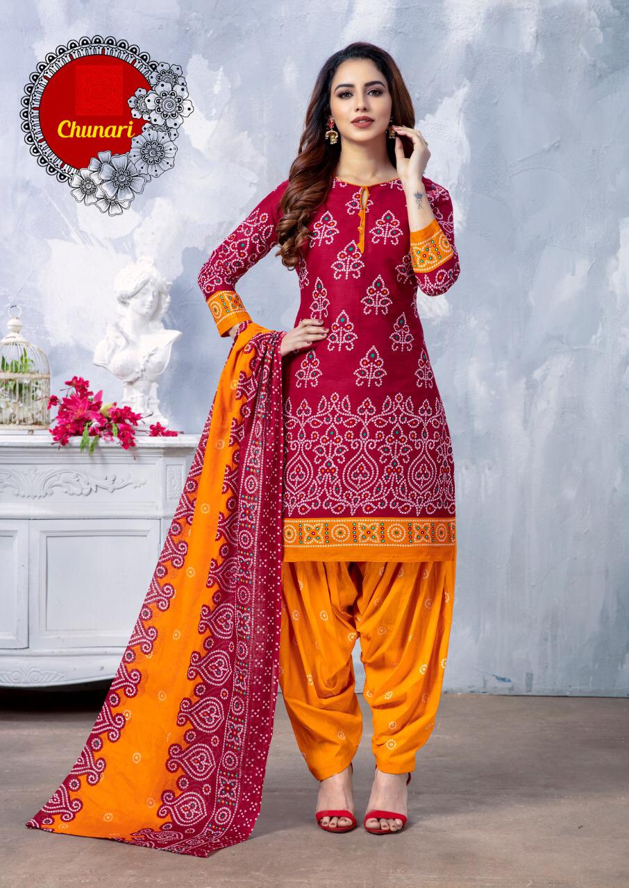 Chunari Special Printed Daily Wear Low Range Pure Cotton Suit