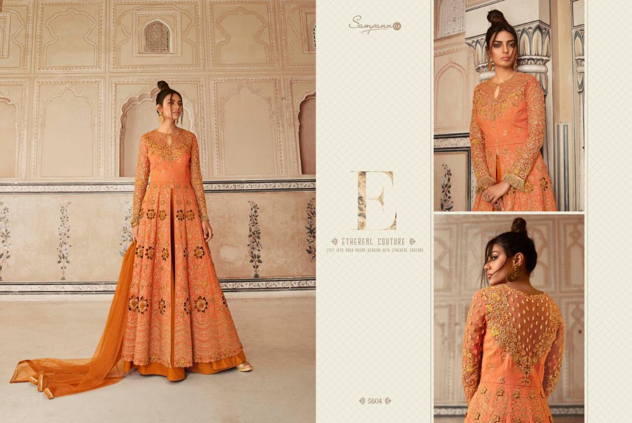 Sampann Nx Saga Series 5601-5607 Net Embroidery Suit