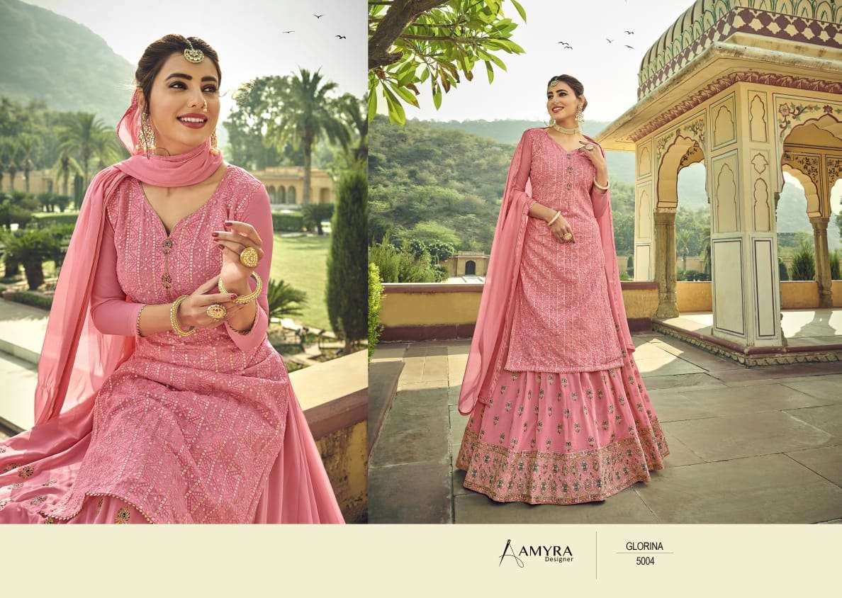 Amyra Glorina Series 5001-5004 Georgette Lehenga Style Suits