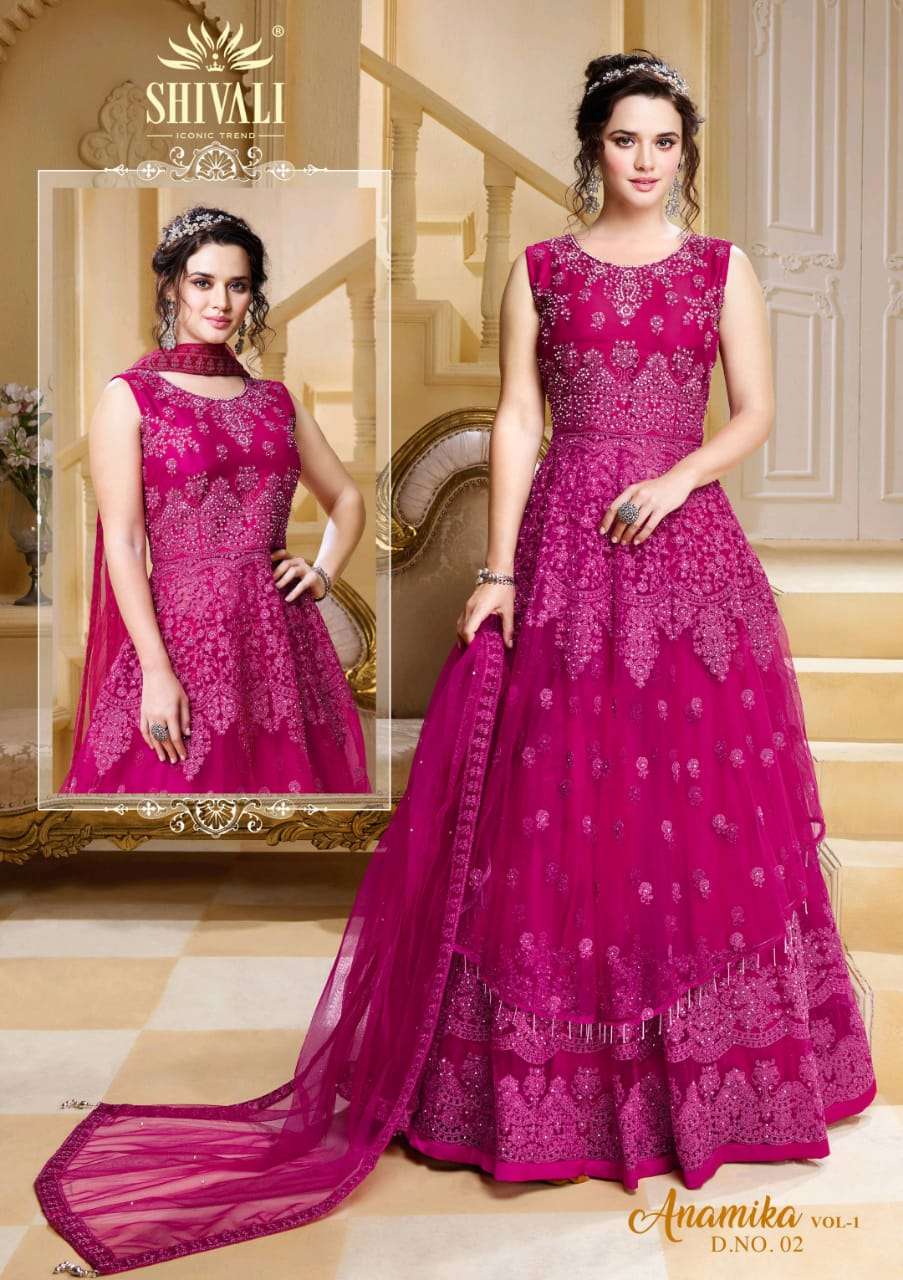 Shivali Anamika Series 01-05 Flared Lehenga And Long Cholis
