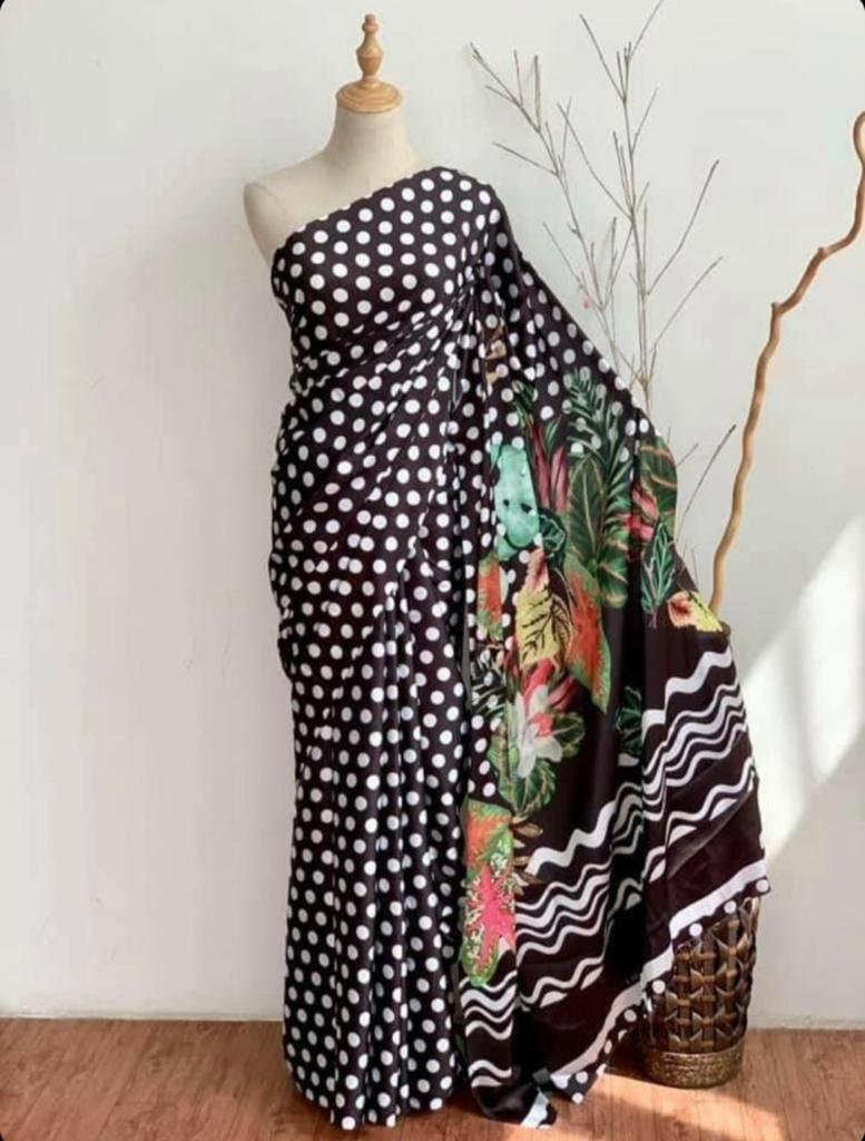 Kasa Digital Designer Satin Crape Saree