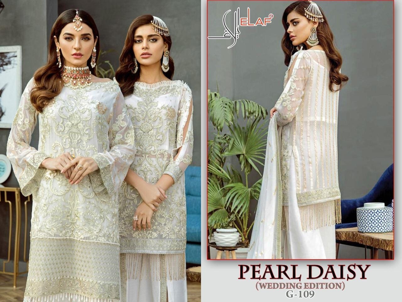 Elaf Pearl Daisy Designer Georgette Suit