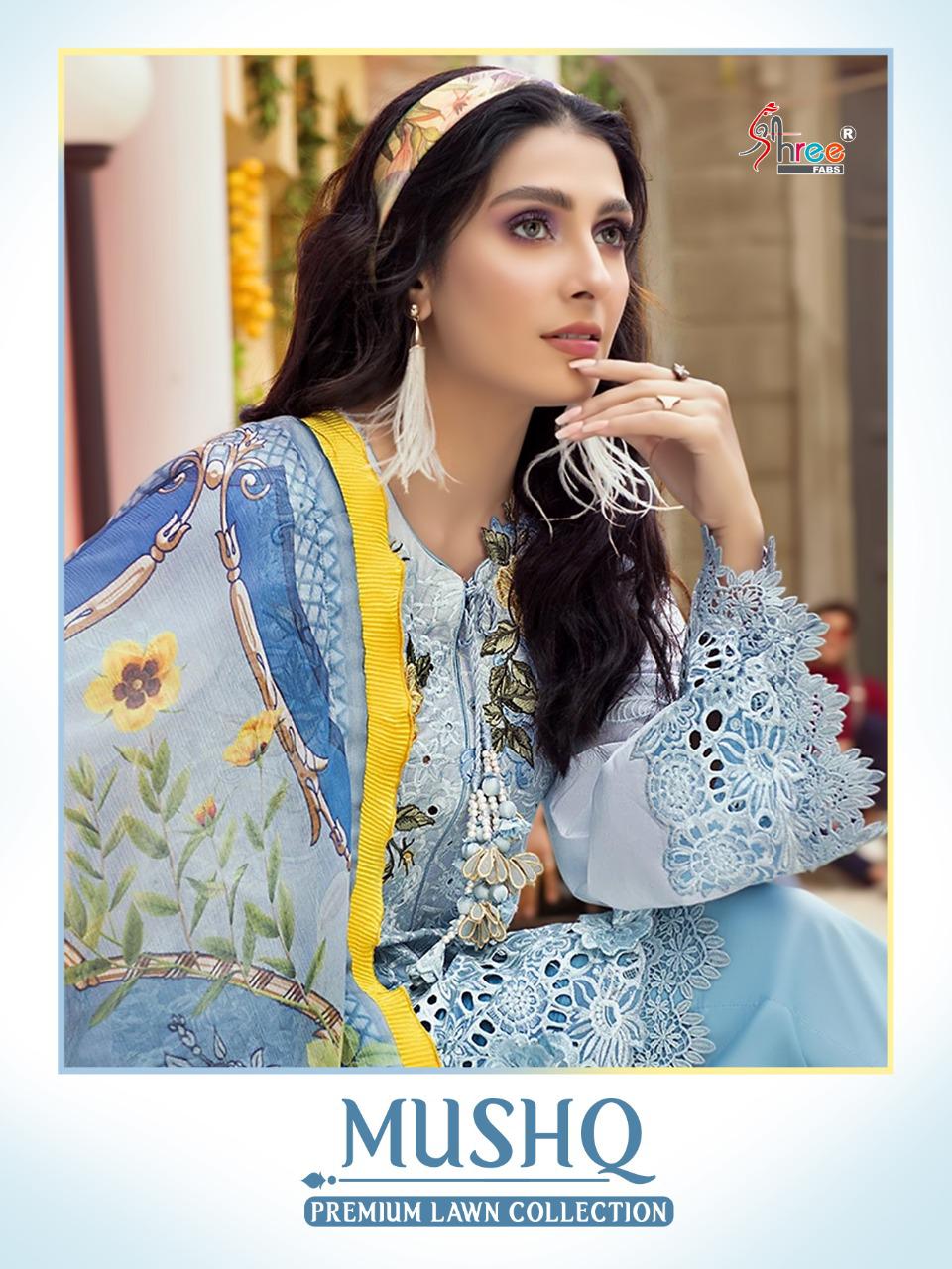 Shree Fab Mushq Premium Lawan Collection Decent Embroidary Look Salwar Suit Catalog