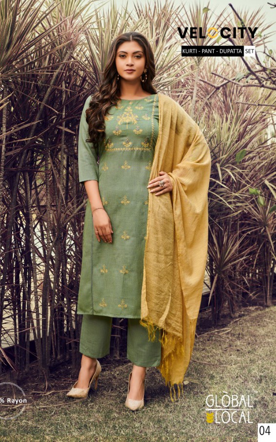 Global Local Velocity Rayon Bottom With Contrast Dupatta Catalog