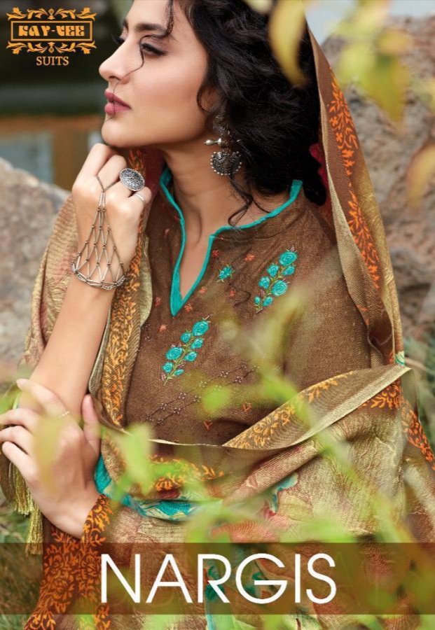 Kay Vee Suits Nargis Series 1001-1008 Pure Pashmina Printed Digital Suit