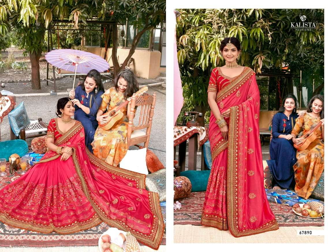 Kalista Mallika Vol 3 Gold Edition Designer Embroidery Wedding Saree Wholesaler