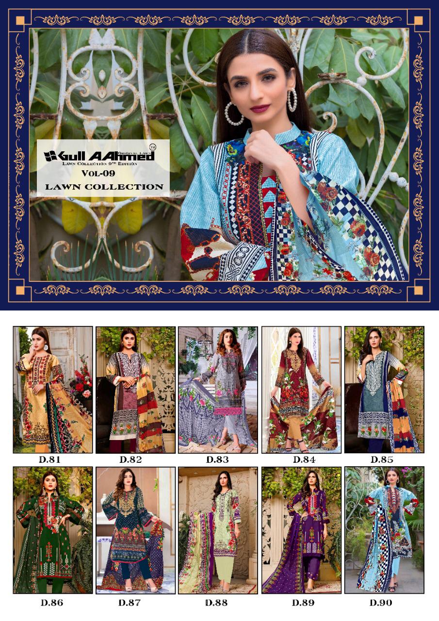 Gulahmed Vol 09 Series 81-90 Pure Lawn Pakistani Suit