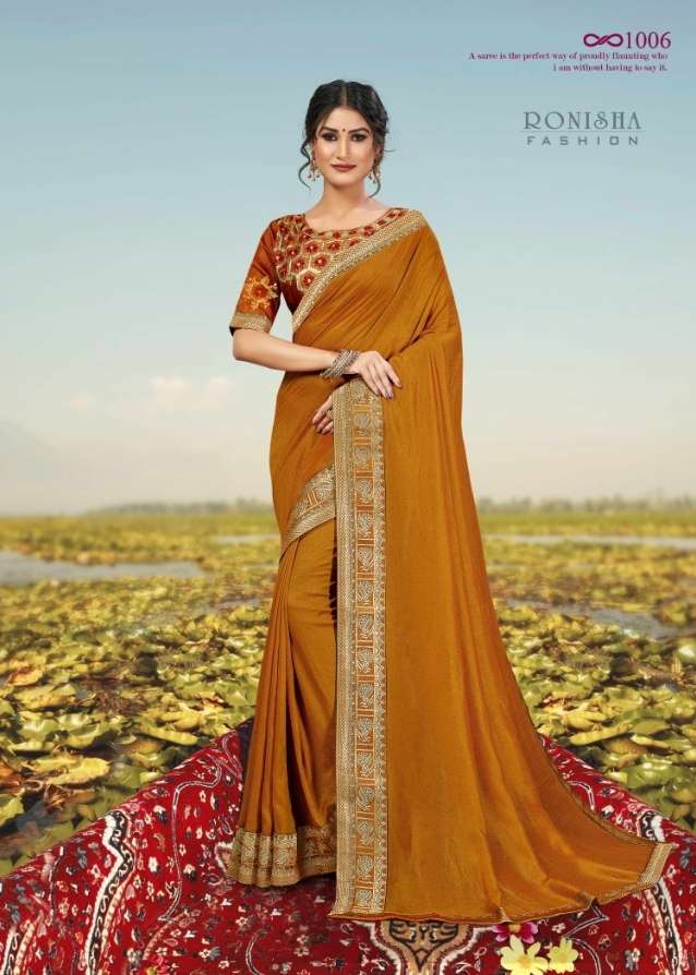 Ranjna Saree Misba Series 1001-1008 Border Work Blouse Saree