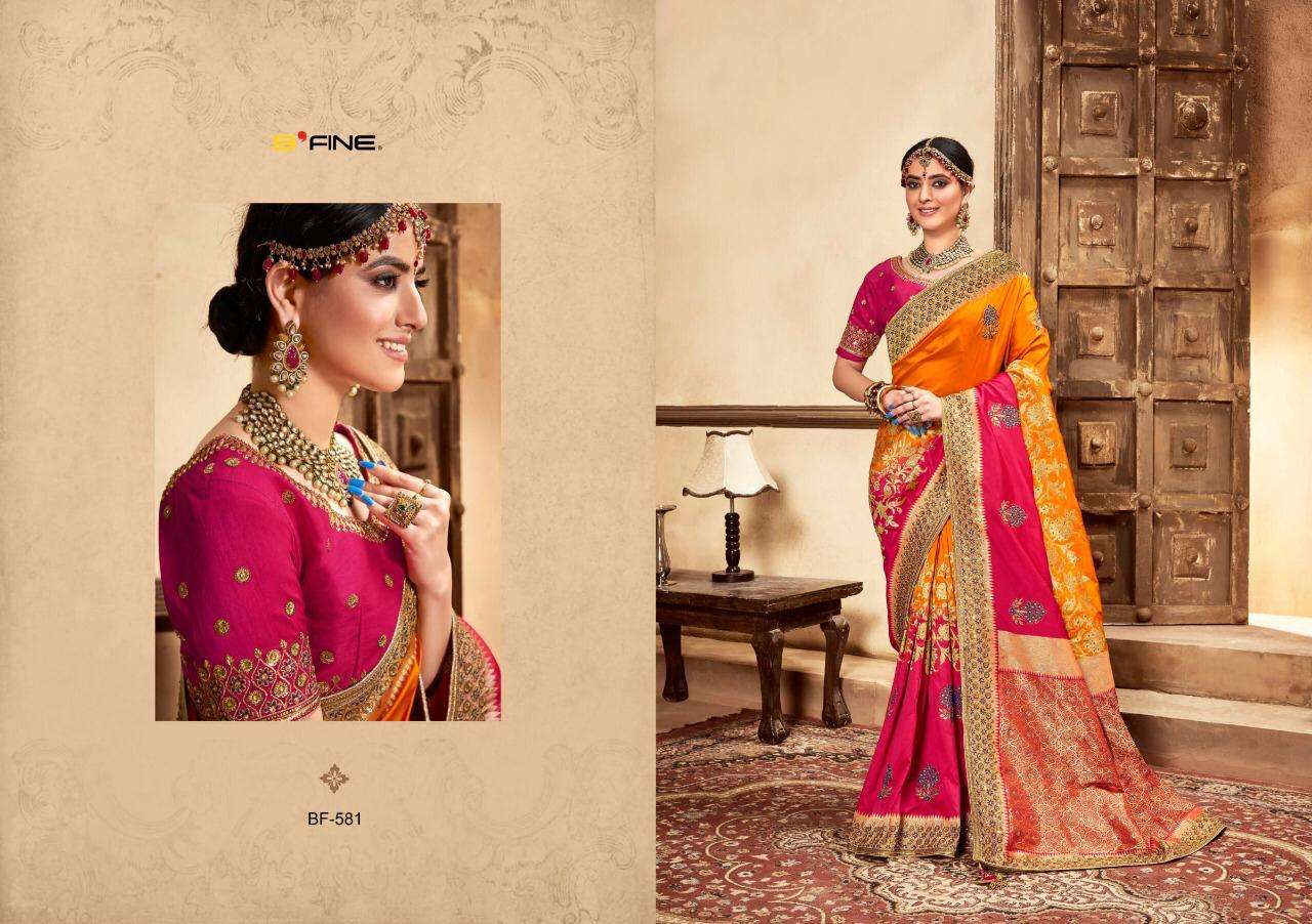 B Fine Mehraab 581-586 Series Silk Bridal Rich Saree Collection