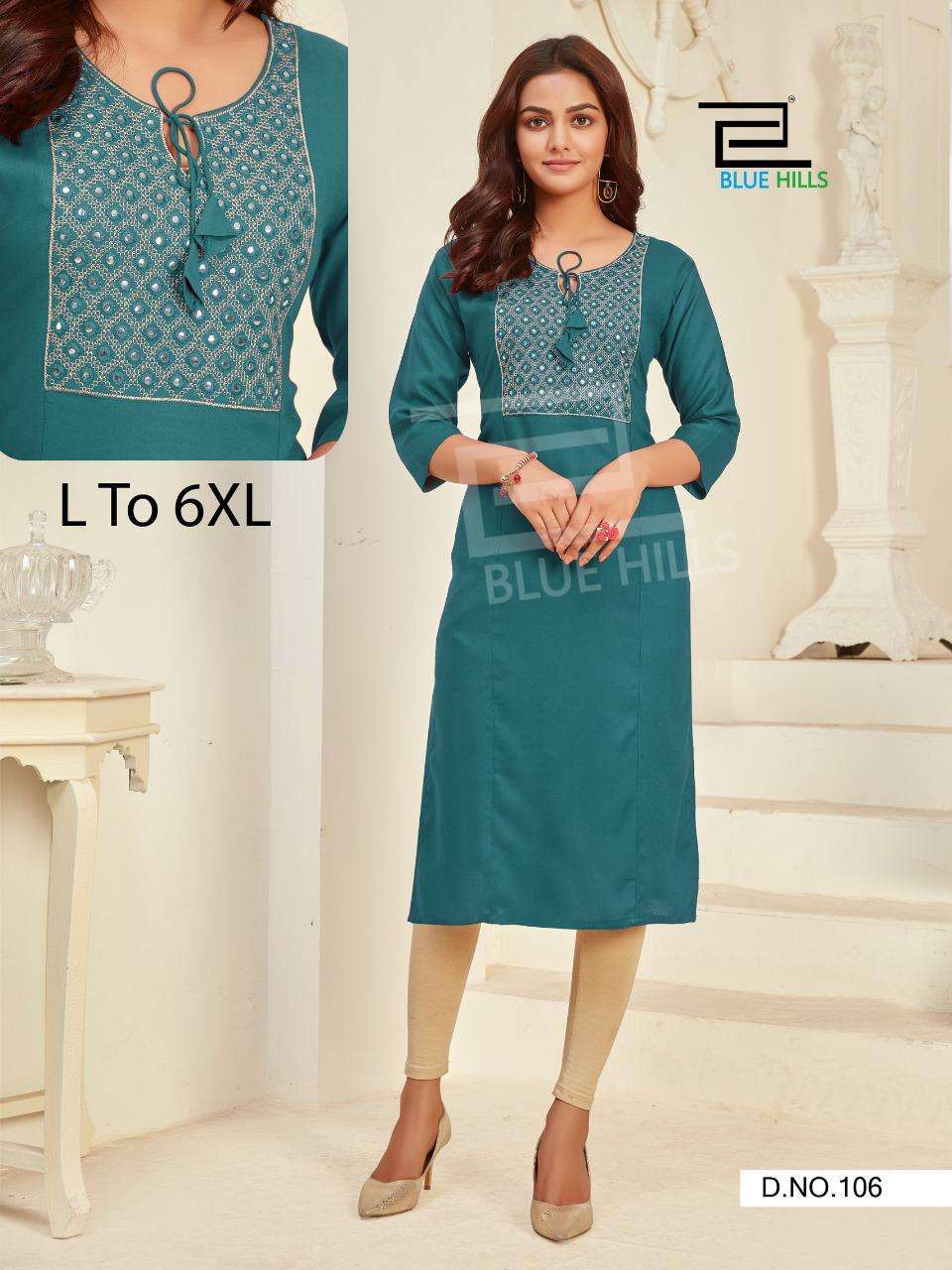Blue Hills Colorbar Nx Series 101-108 Rayon Ladies Wear Kurti