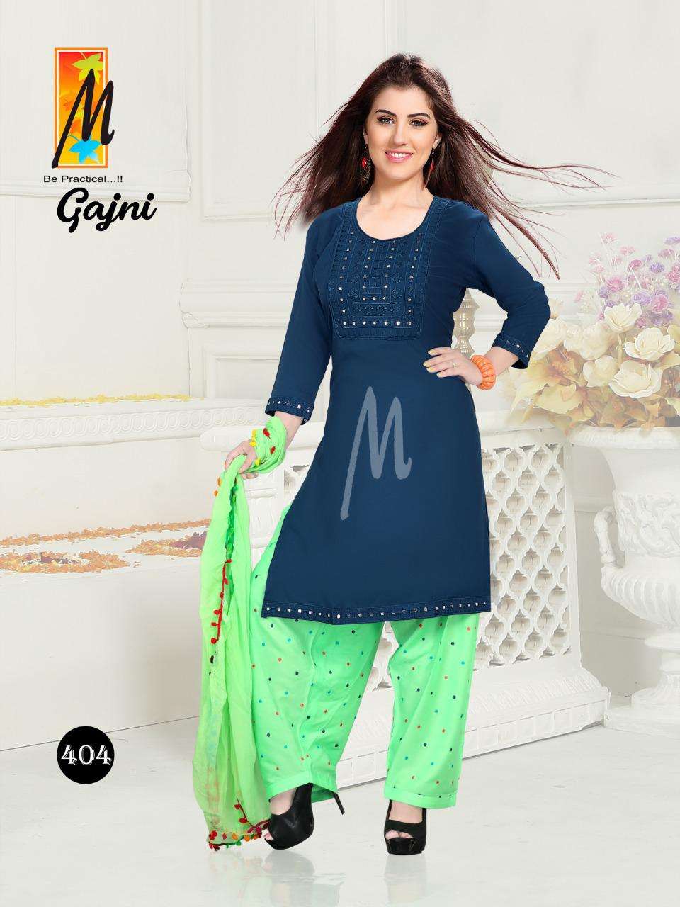 Master Gajni Series 401-408 Heavy Reyon Readymade Suit