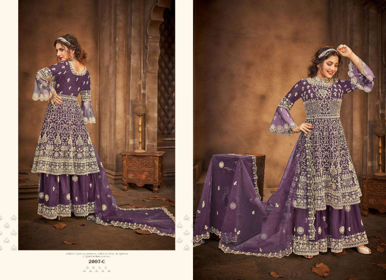 Avighya Myra 2007 Colours Net Heavy Embroidery Sharara Suits