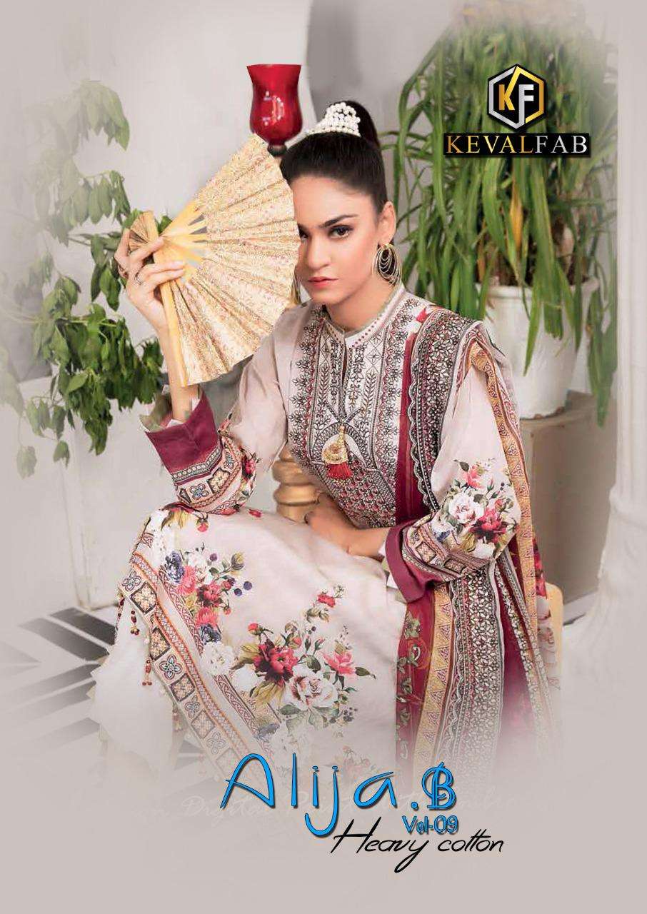 Keval Fab Alija B Vol 9 Heavy Cotton Printed Ladies Suits Wholesaler
