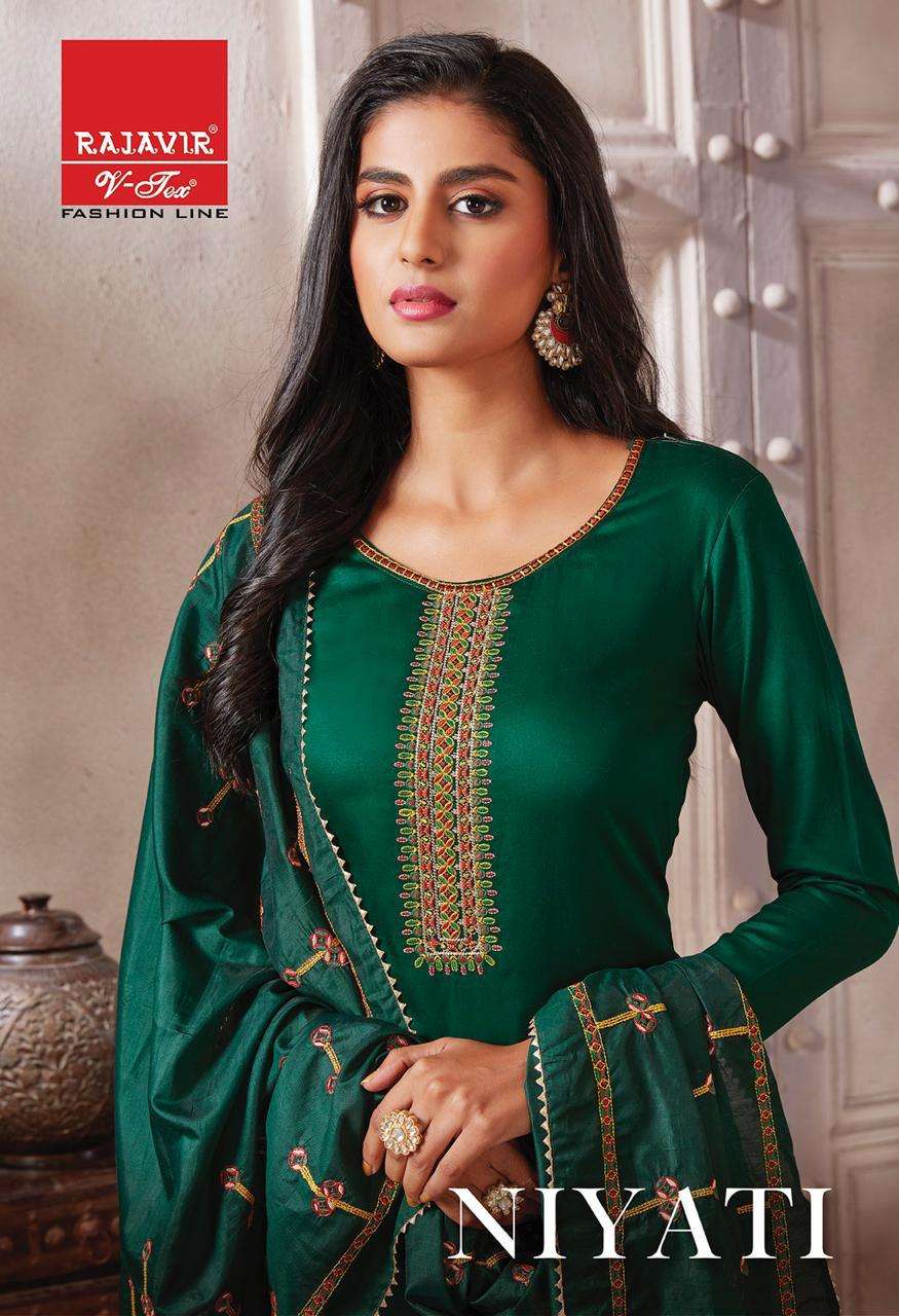 Rajavir Niyati Series 901-909 Pure Jam Satin With Embroidery Suit