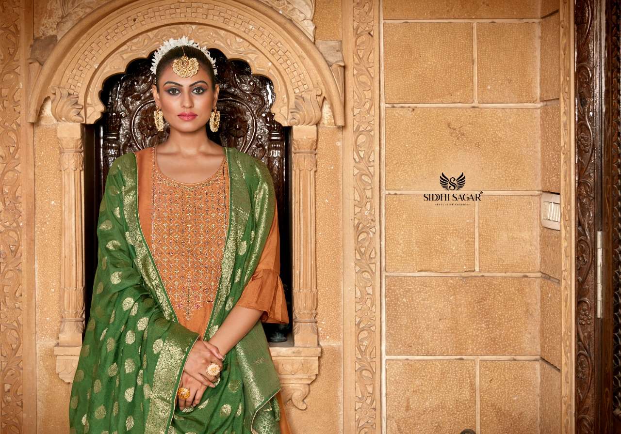 Siddhi Sagar Surkh Series 23101-23106 Muslin Embroidery Suit