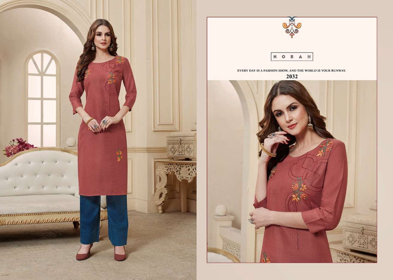 Tunic House Nari Series 2032-2037 Cotton Top With Pant