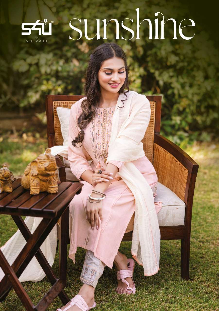 Sunshine By S4u Silk Embroidery Readymade Traditional Suits Wholesaler