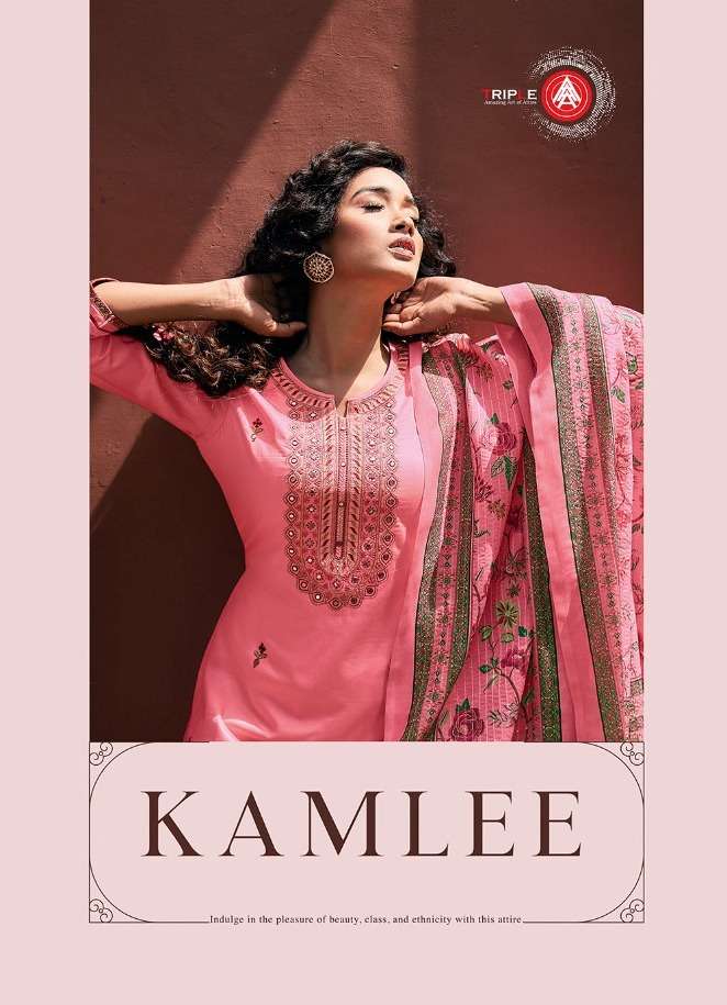 Triple Aaa Kamlee Series 671-676 Jam Silk Embroidery Suit