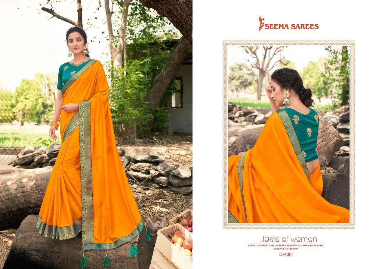 Seema Sarees Kohinoor Heera Series 4001-4008 Vichitra Saree