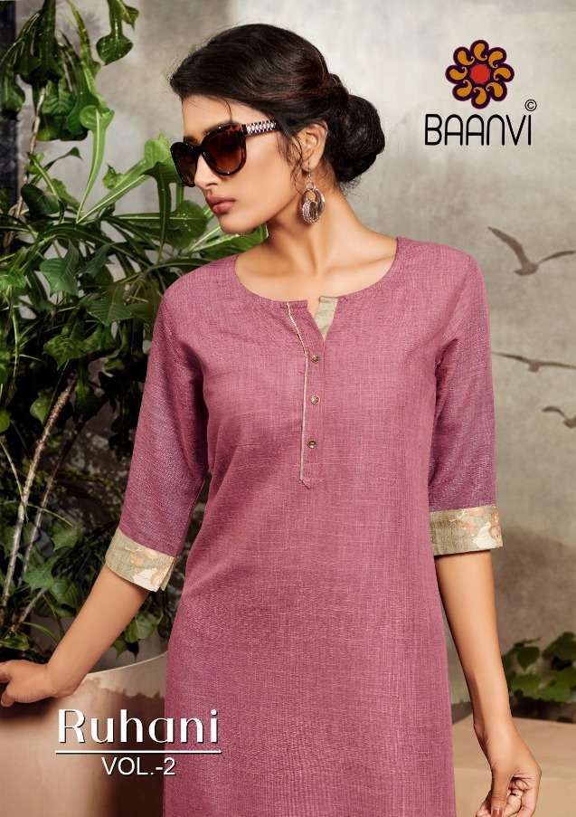 Baanvi Ruhani Vol 2 Rayon Simple Daily Wear Ladies Kurtis