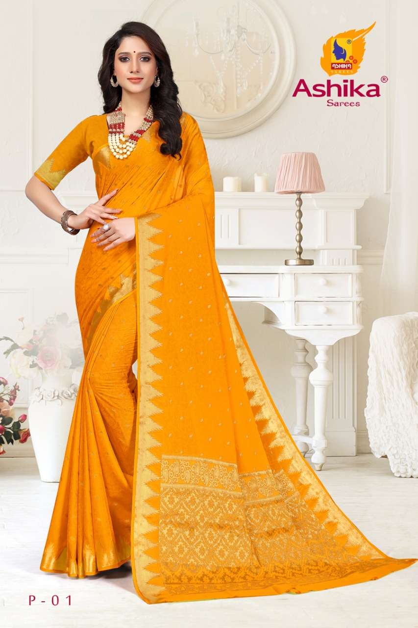 Ashika Padma Series 01-10 Rich Pallu Crape Saree Wholesaler