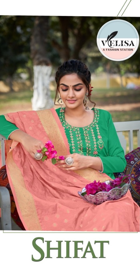 Velisa Smf Shifat Series 101-104 Jam Silk Withy Embroidery Work Suit