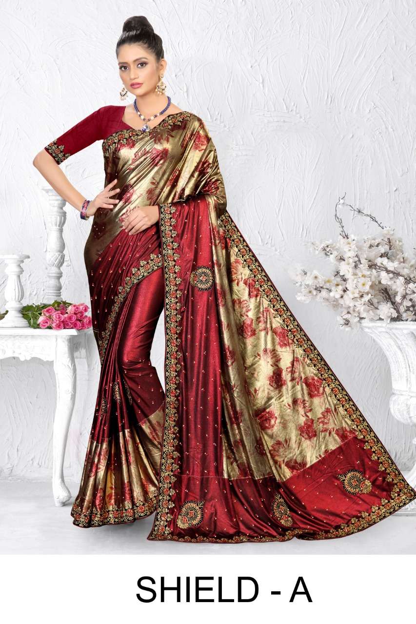 Ranjna Saree Shield Imported Lycra Heavy Diamond Work Saree