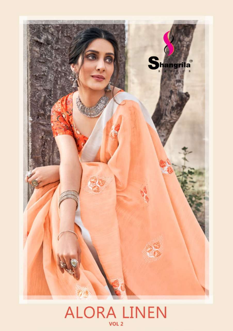 Shangrila Alora Linen Vol-2 Series 5471-5476 Pure Linen Classy Saree