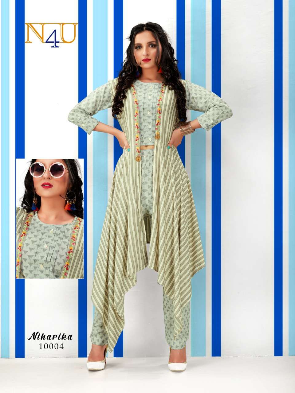 Tunic House Niharika Series 1001-1005 Top Jacket Pant Set Kurti