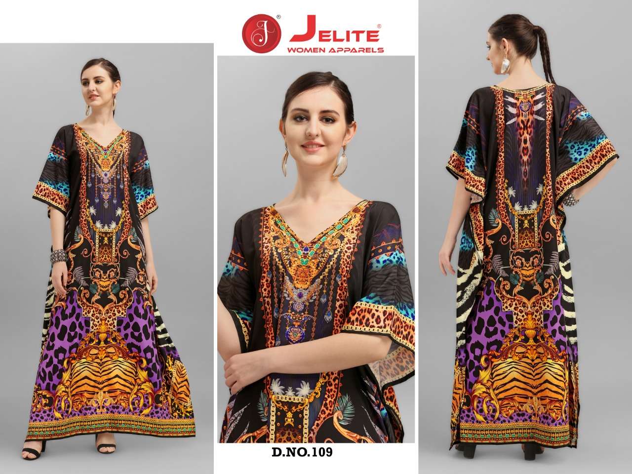 Jelite Afreen Vol-2 Series 111-118 Polyester Crepe Kaftan