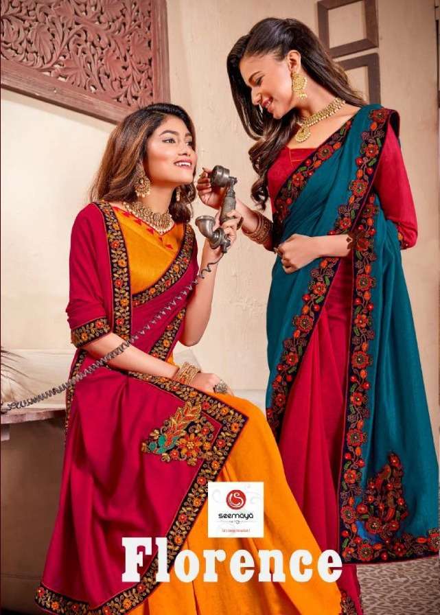 Seemaya Florence Series 1001-1008 Vichitra Silk Saree