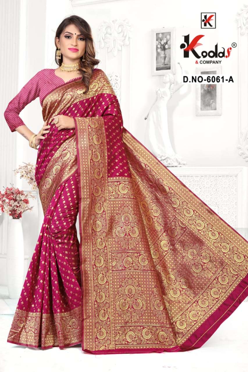 Skoda 6061 By Kodas 6061-a To 6061-f Series Silk Sarees At Wholesale Price