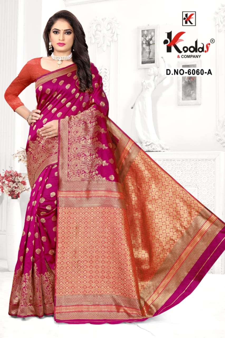 Skoda 6060 By Kodas 6060-a To 6060-f Series Silk Sarees At Wholesale Price