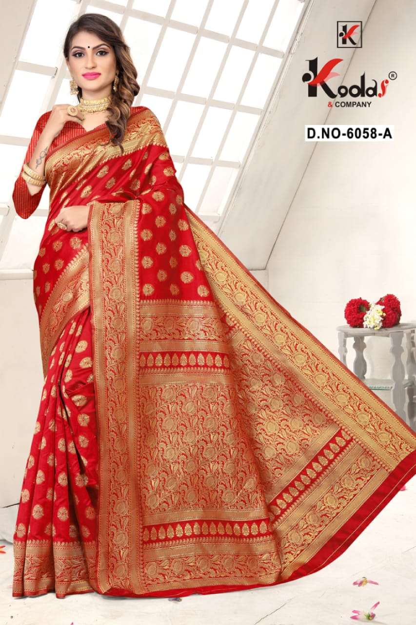 Skoda 6058 By Kodas 6058-a To 6058-f Series Silk Sarees At Wholesale Price