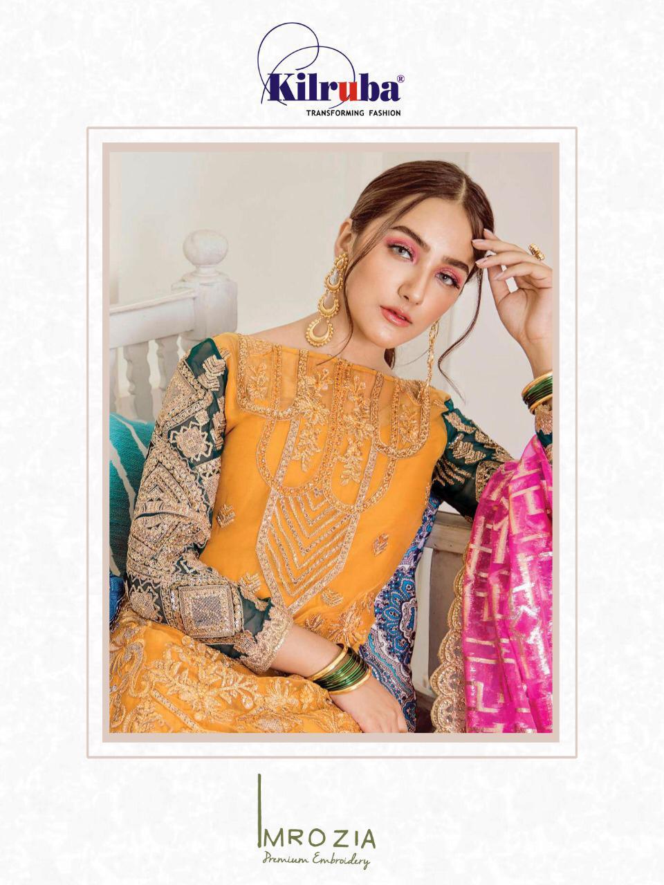 Kilruba Imrozia Premium Embroidery Series 34001-34006 Georgette Net Suit