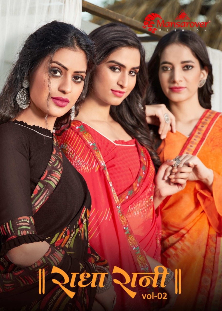 Mansarover Fashion Radha Rani Vol-2 2001-2008 Georgette Print Saree