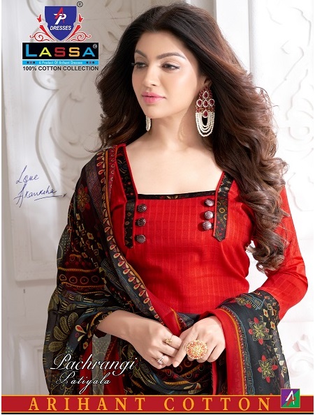 Arihant Lassa Pachrangi Patiyala Series 2001-2010 Cotton Printed Suit