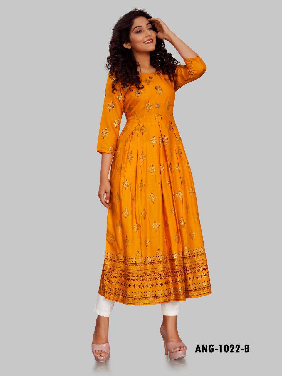 12 Angel Ang-1022 Series 1022a-1022h Heavy Rayon Kurtis