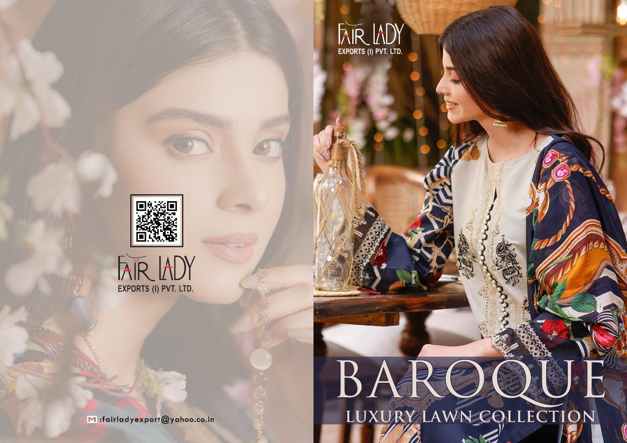 Fairlady Baroque Luxury Lawn Collection Series 19001-19007 Lawn Cotton Suit