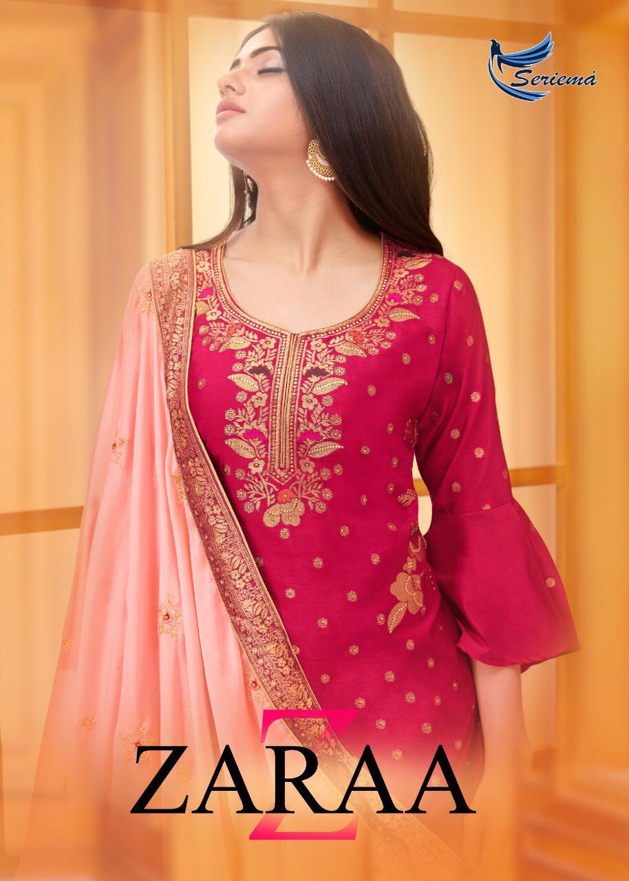 Seriema Zaraa Viscose Dola Jaqard With Hand Work Suit