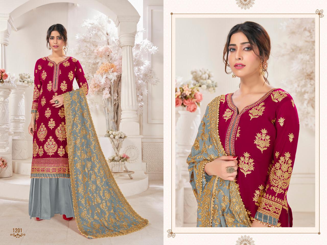 Utsav Suits Gold Series 1001-1005 Faux Georgette Diamond Suit